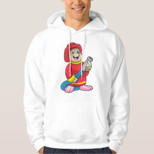 Mole als brandweerman met slang hoodie
