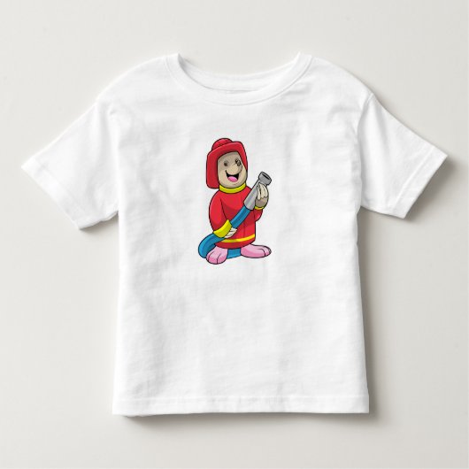 Mole als brandweerman met slang kinder shirts (Voorkant)