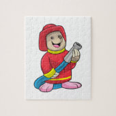 Mole als brandweerman met slang legpuzzel (Verticaal)