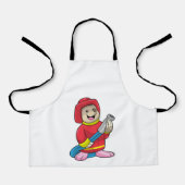 Mole als brandweerman met slang schort (Voorkant)