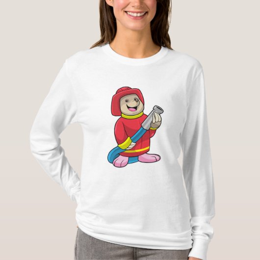 Mole als brandweerman met slang t-shirt (Voorkant)