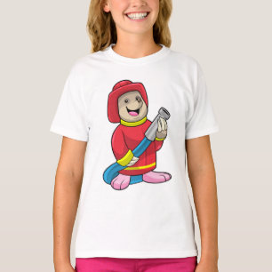 Mole als brandweerman met slang t-shirt