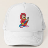 Mole als brandweerman met slang trucker pet (Voorkant)