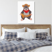 Mole als Cowboy Canvas Afdruk (Insitu (Slaapkamer))