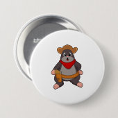 Mole als Cowboy Ronde Button 7,6 Cm (Voorkant /achterkant)