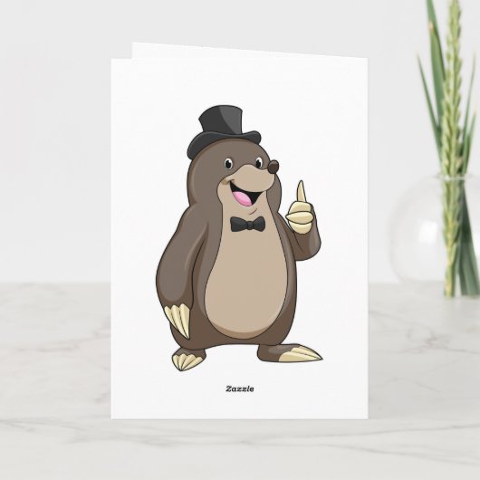 Mole als Groom met Stropdas Kaart (Achterkant)