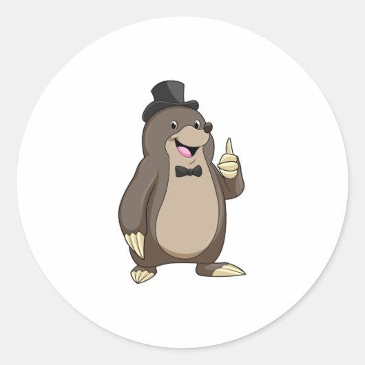 Mole als Groom met Stropdas Ronde Sticker (Voorkant)