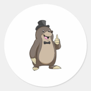 Mole als Groom met Stropdas Ronde Sticker