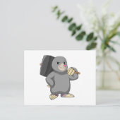 Mole als Handyman met Hammer Briefkaart (Staand voorkant)