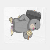 Mole als Handyman met Hammer Fleece Deken (Voorkant (Horizontaal))