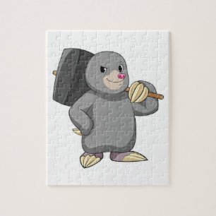 Mole als Handyman met Hammer Legpuzzel