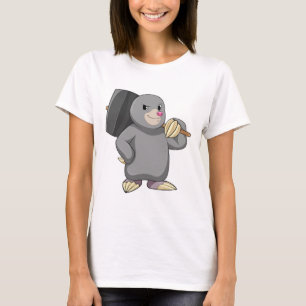 Mole als Handyman met Hammer T-shirt