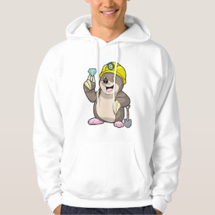 Mole als Miner met Shovel & Diamond Hoodie