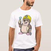 Mole als Miner met Shovel & Diamond T-shirt (Voorkant)