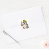 Mole als Miner met Shovel & Diamond Vierkante Sticker (Envelop)