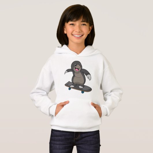 Mole als Skater met skateboard (Voorkant volledig)