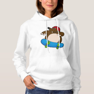 Mole als Skater met skateboard en helm Hoodie