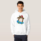 Mole als Skater met skateboard en helm Hoodie (Voorkant volledig)