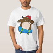 Mole als Skater met skateboard en helm T-shirt (Voorkant)