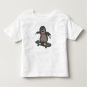 Mole als Skater met skateboard Kinder Shirts (Voorkant)