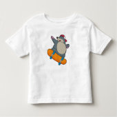 Mole als Skater met skateboard Kinder Shirts (Voorkant)