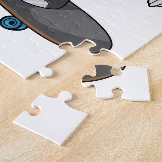 Mole als Skater met skateboard Legpuzzel (Zijkant)