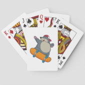 Mole als Skater met skateboard Pokerkaarten (Achterkant)