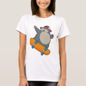 Mole als Skater met skateboard T-shirt (Voorkant)