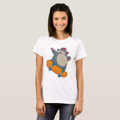 Mole als Skater met skateboard T-shirt (Voorkant volledig)