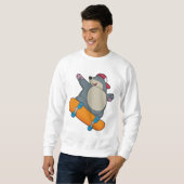 Mole als Skater met skateboard Trui (Voorkant volledig)