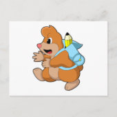Mole als student met rugzak briefkaart (Voorkant)