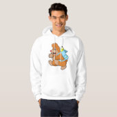 Mole als student met rugzak hoodie (Voorkant volledig)