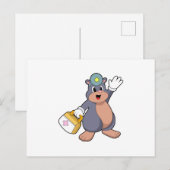 Mole als verpleegster met verbandtrommel.PNG Briefkaart (Voorkant / Achterkant)