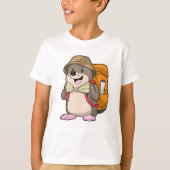 Mole als wandelaar met bagage t-shirt (Voorkant)