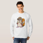 Mole als wandelaar met bagage t-shirt (Voorkant volledig)