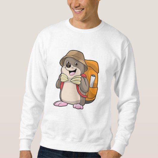 Mole als wandelaar met bagage trui (Voorkant)