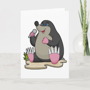 Mole als zanger met microfoon kaart