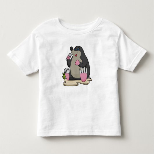 Mole als zanger met microfoon kinder shirts (Voorkant)