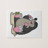 Mole als zanger met microfoon legpuzzel (Horizontaal)