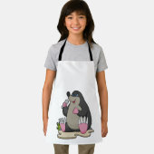 Mole als zanger met microfoon schort (Insitu)