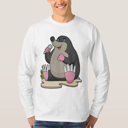Mole als zanger met microfoon t-shirt (Voorkant)