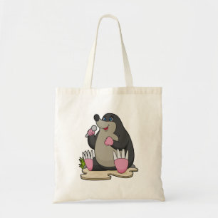 Mole als zanger met microfoon tote bag