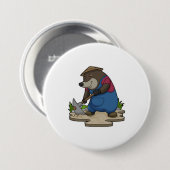 Mole as Farmer Ronde Button 7,6 Cm (Voorkant /achterkant)
