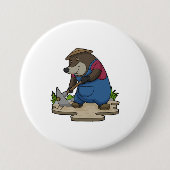 Mole as Farmer Ronde Button 7,6 Cm (Voorkant)