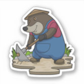 Mole as Farmer Sticker (Voorkant)