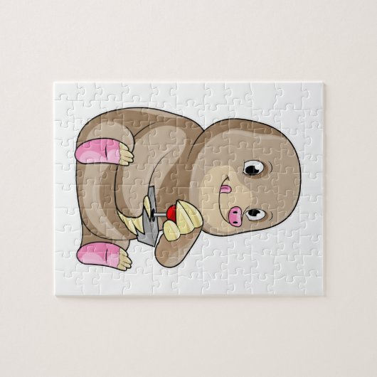 Mole as Gamer met Joystick Legpuzzel (Horizontaal)