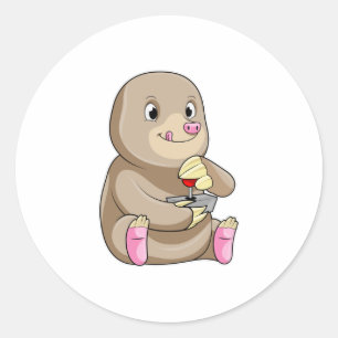 Mole as Gamer met Joystick Ronde Sticker