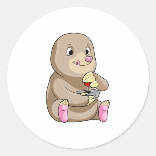 Mole as Gamer met Joystick Ronde Sticker (Voorkant)