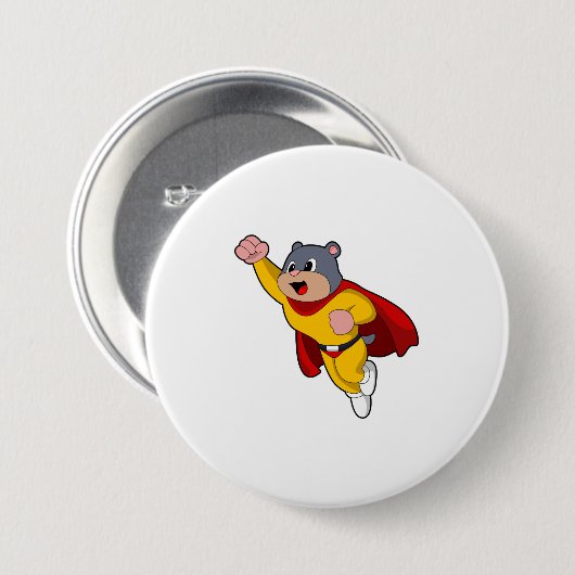 Mole as Hero Ronde Button 7,6 Cm (Voorkant /achterkant)