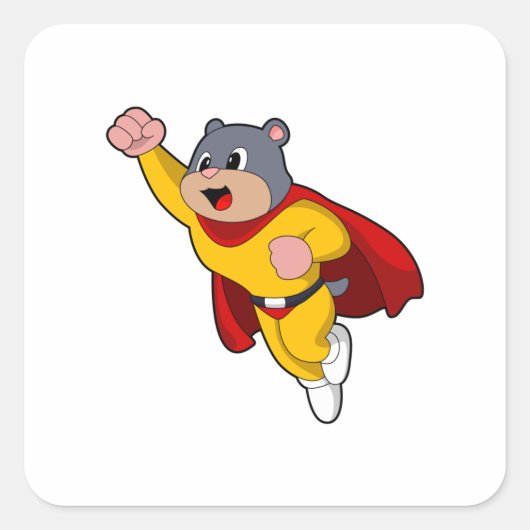 Mole as Hero Vierkante Sticker (Voorkant)